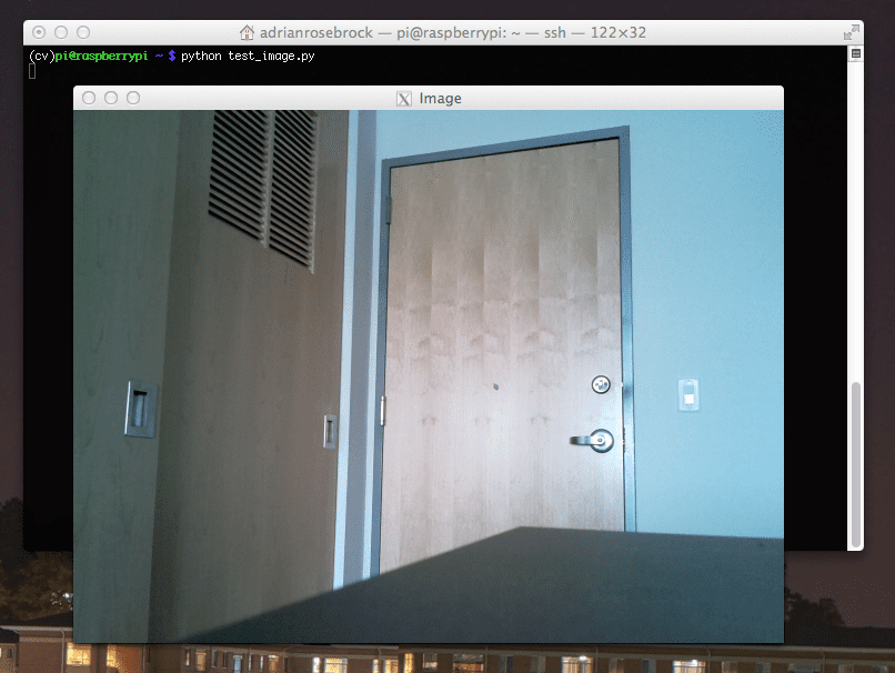 Figure 6: Grabbing a single image from the Raspberry Pi camera and displaying it on screen.