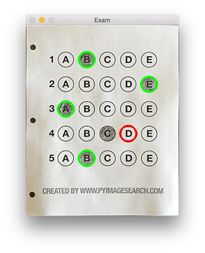 Bubble Sheet Multiple Choice Scanner And Test Grader Using Omr Python And Opencv Pyimagesearch