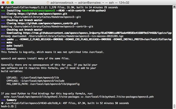 brew install opencv python