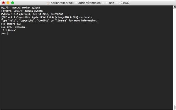 install opencv2 for python 3.5 on mac