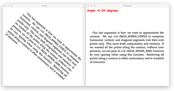 Text skew correction with OpenCV and Python - PyImageSearch