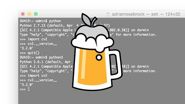 brew install opencv for python 2