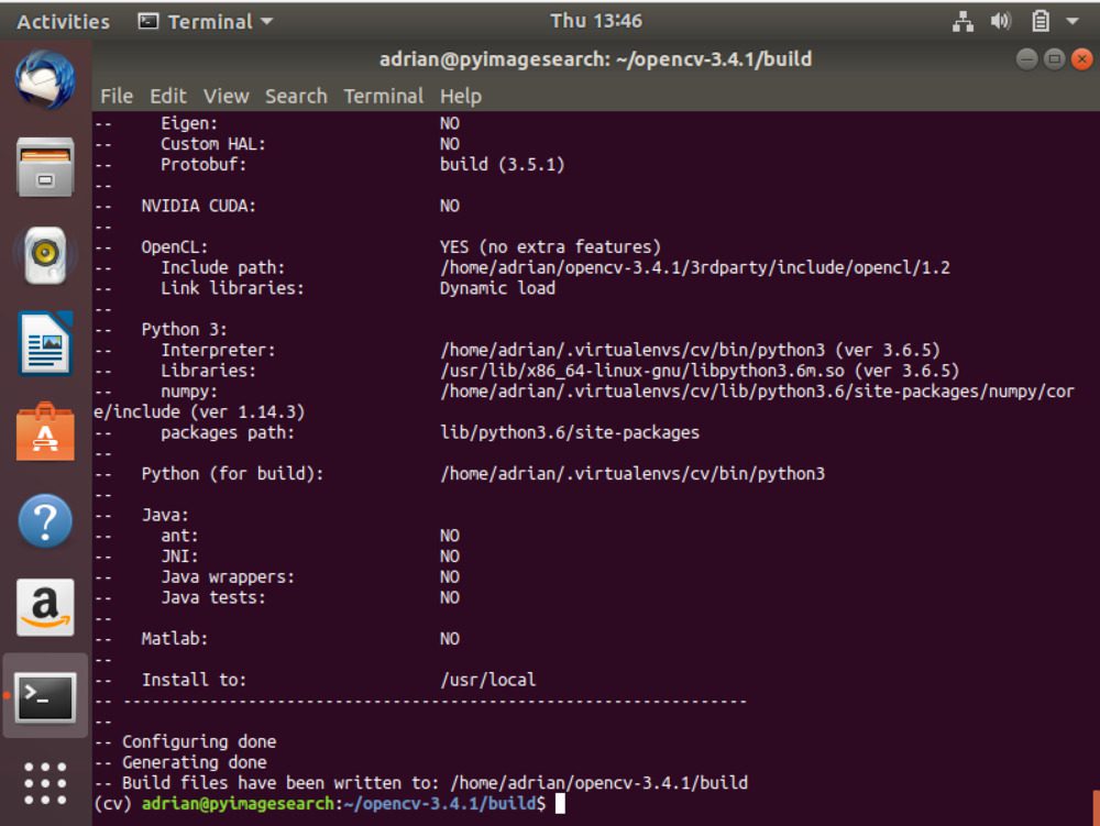 cmake install from terminal ubuntu